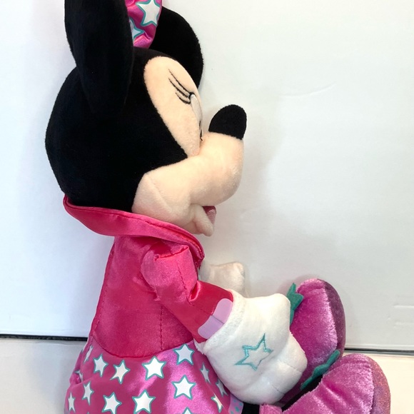 Disney Minnie Mouse Pop Star Pink with White Stars and Bow - Picture 2 of 8